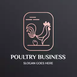 Stylish Rose Gold Rooster Design for Poultry Business Logo Template