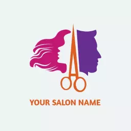 Stylish Scissors and Hair Design for Modern Salon Logo Template