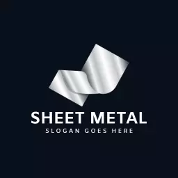 Stylish Silver Wave Design Illustrating Sheet Metal Industry Logo Template