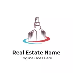 Stylish Skyscraper Design Representing Real Estate Logo Template