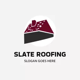 Stylish Slate Roof Design for Expert Roofing Services Logo Template