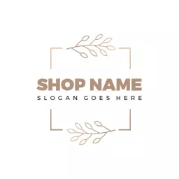 Stylish Square Design Featuring Elegant Leaf Details Logo Template