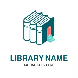 Stylish Stacked Books Representing Community Library Logo Template