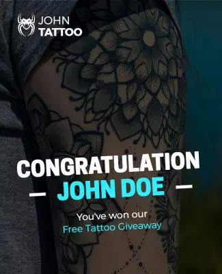 Stylish Tattoo Art Giveaway Announcement Poster Template