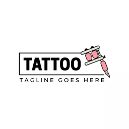 Stylish Tattoo Gun Design Representing Tattoo Studio Logo Template