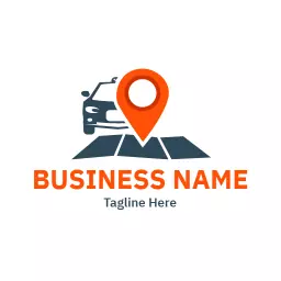 Stylish Taxi Design Featuring a Car and Location Pin Logo Template