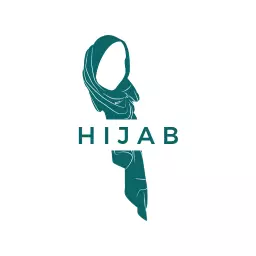 Stylish Teal Hijab Design Representing Modest Fashion Logo Template