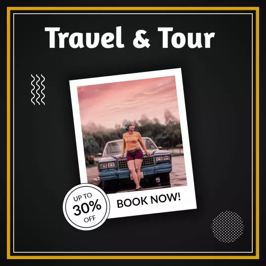 Stylish Travel and Tour Promotion with Discount Offer Ad Template