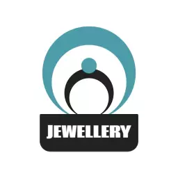 Stylish Turquoise and Black Circular Jewelry Logo Template