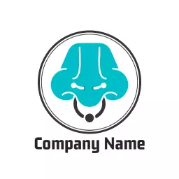 Stylish Turquoise Nose Design Highlighting Piercing Art Logo Template