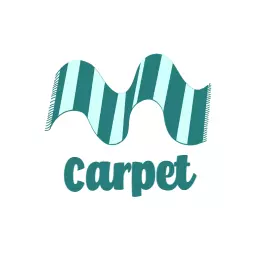 Stylish Turquoise Striped Carpet Design Enhancing Interiors Logo Template