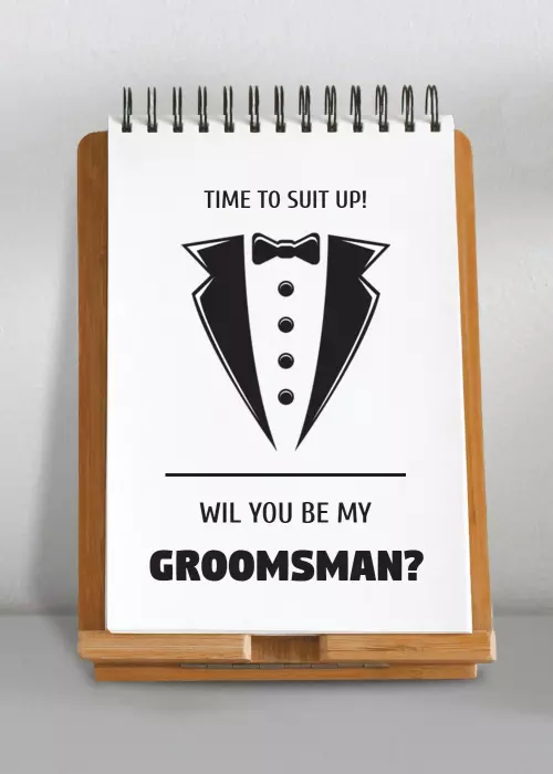 Stylish Tuxedo Groomsman Proposal Party Invitation Template