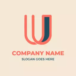 Stylish U Letter Design with Bold Color Contrast Logo Template