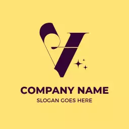 Stylish V Letter Design Featuring Artistic Flourishes Logo Template