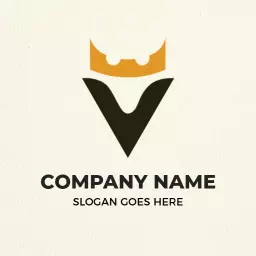 Stylish V Letter Design Featuring Bold Crown Elements Logo Template