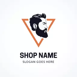 Stylish Vintage Barbershop Logo with Modern Triangular Design Logo Template