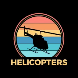 Stylish Vintage Sunset Design Featuring Helicopters Logo Template