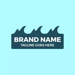 Stylish Wave Design Representing Coastal Lifestyle Logo Template