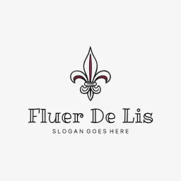 Stylish White and Black Fleur De Lis Inspired Logo Template