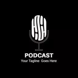 Stylish White Microphone Design for Engaging Podcast Logo Template