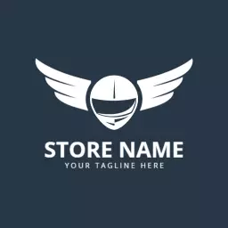 Stylish Winged Motorcycle Helmet Design for Riders Logo Template