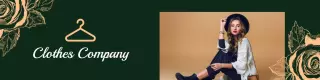 Stylish Woman in Fashionable Outfit for Clothing Company Banner Template