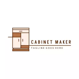 Stylish Wood Cabinet Design for Furniture Branding Logo Template