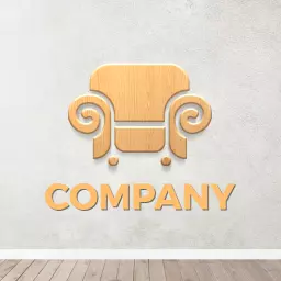 Stylish Wooden Chair Design Showcasing Creative Mockup Logo Template