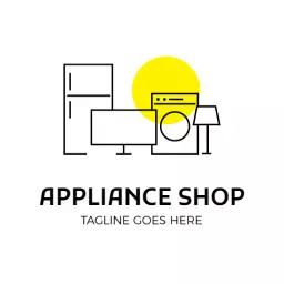 Stylish Yellow and Black Appliances for Modern Living Logo Template
