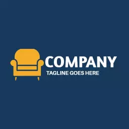 Stylish Yellow Armchair Design for Modern Furniture Logo Template