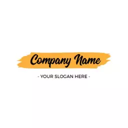 Stylish Yellow Brush Stroke Design for Company Logo Template
