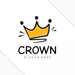 Stylish Yellow Crown Design Representing Royalty Logo Template