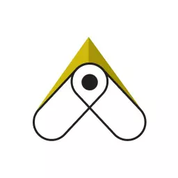Stylish Yellow Geometric Design Representing Travelling Logo Template