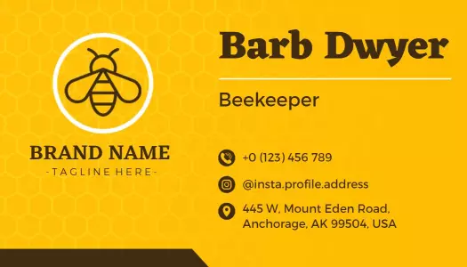 Stylish Yellow Honey Beekeeper Business Card Template