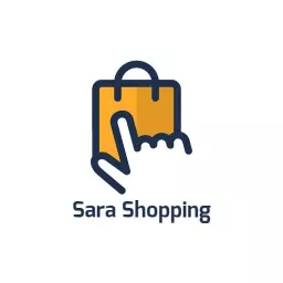 Stylish Yellow Shopping Bag with Hand Gesture Sketch Logo Template