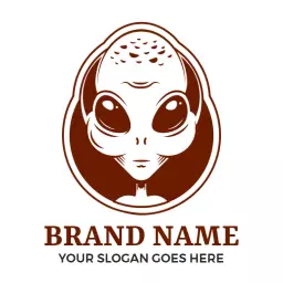 Stylized Alien Character Design for Branding Purposes Logo Template