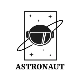 Stylized Black Astronaut Exploring Space Adventures Logo Template