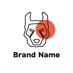 Stylized Black Pitbull Head with Bold Design Logo Template
