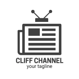 Stylized Black Television Design for YouTube Channel Logo Template