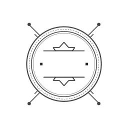 Stylized Blank Circle with Decorative Elements Logo Template