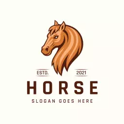 Stylized Brown Horse Head Represents Equestrian Excellence Logo Template