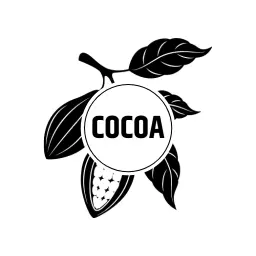 Stylized Cocoa Plant with Elegant Leaves and Pods Logo Template