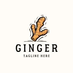 Stylized Ginger Root Illustration Representing Natural Wellness Logo Template