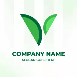 Stylized Green V Letter Design for Modern Branding Logo Template