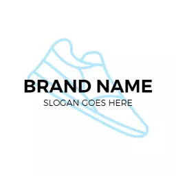 Stylized Light Blue Shoe Design Emphasizing Abstract Art Logo Template