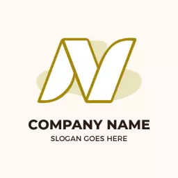 Stylized N Letter Design with Elegant Gold Accents Logo Template