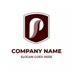 Stylized P Letter Design in a Shield for Modern Logo Template