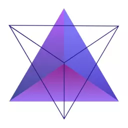 Stylized Purple and Blue Geometric Shape Representing 3D Logo Template