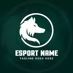 Stylized Wolf Design Representing Competitive Esport Team Logo Template