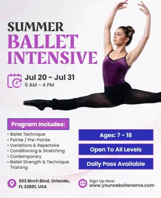 Summer Ballet Intensive Training Flyer Template
